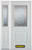 48 In. x 82 In. 1/2 Lite 1-Panel Pre-Finished White Steel Entry Door with Sidelites and Brickmould