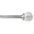 36 Inch - 66 Inch Brushed Nickel 3/4 Inch Telescoping Curtain Rod Kit with Crackle Glass Sphere Finial