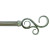 3/4 Inch Scroll 36 Inch - 66 Inch Brushed Nickel