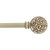 36 Inch - 66 Inch Rusted Cream 3/4 Inch Telescoping Curtain Rod Kit with Carved Filigree Sphere Finial