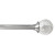 66 Inch - 120 Inch Brushed Nickel 3/4 Inch Telescoping Curtain Rod Kit with Crackle Glass Sphere Finial