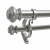 72-144 Inch 7/8 Inch Urn Double Rod Set in Antique Silver Finish