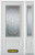 52 In. x 82 In. 3/4 Lite 2-Panel Pre-Finished White Steel Entry Door with Sidelite and Brickmould