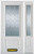 52 In. x 82 In. 3/4 Lite 2-Panel Pre-Finished White Steel Entry Door with Sidelite and Brickmould