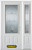 52 In. x 82 In. 3/4 Lite 2-Panel Pre-Finished White Steel Entry Door with Sidelite and Brickmould