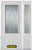 52 In. x 82 In. 3/4 Lite 2-Panel Pre-Finished White Steel Entry Door with Sidelite and Brickmould