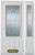 52 In. x 82 In. 3/4 Lite 2-Panel Pre-Finished White Steel Entry Door with Sidelite and Brickmould