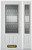 52 In. x 82 In. 3/4 Lite 2-Panel Pre-Finished White Steel Entry Door with Sidelite and Brickmould