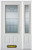 48 In. x 82 In. 3/4 Lite 2-Panel Pre-Finished White Steel Entry Door with Sidelite and Brickmould