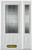 48 In. x 82 In. 3/4 Lite 2-Panel Pre-Finished White Steel Entry Door with Sidelite and Brickmould