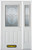 52 In. x 82 In. 1/2 Lite 2-Panel Pre-Finished White Steel Entry Door with Sidelite and Brickmould