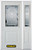 52 In. x 82 In. 1/2 Lite 1-Panel Pre-Finished White Steel Entry Door with Sidelite and Brickmould