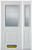 52 In. x 82 In. 1/2 Lite 1-Panel Pre-Finished White Steel Entry Door with Sidelite and Brickmould