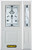 52 In. x 82 In. 1/2 Lite 1-Panel Pre-Finished White Steel Entry Door with Sidelite and Brickmould