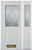 50 In. x 82 In. 1/2 Lite 1-Panel Pre-Finished White Steel Entry Door with Sidelite and Brickmould