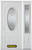 50 In. x 82 In. 3/4 Oval Lite Pre-Finished White Steel Entry Door with Sidelite and Brickmould