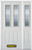 48 In. x 82 In. 2-Lite 2-Panel Pre-Finished White Steel Entry Door with Sidelite and Brickmould