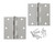 3-1/2 Inch  Bright Nickel Door Hinge 2pk