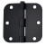 3-1/2 Inch  Iron Black 5/8rd Door Hinge 2pk