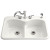 Langlade Smart Divide Self-Rimming Kitchen Sink in White - 2 Holes