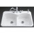 Langlade Smart Divide Self-Rimming Kitchen Sink in White - 5 Holes