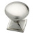 32mm Round Knob w/Square Base; Satin Nickel