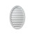 24 Inch x 12 Inch x 1-5/8 Inch Polyurethane Decorative Oval Vertical Louver Gable Grill Vent