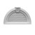 36 Inch x 18-9/16 Inch x 3 Inch Functional Half Round Louver Gable Grill Vent with Decorative Trim and Keystone
