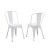 Dining Chair - 2Pcs / 33''H / White Glossy Metal