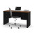 Somerville Executive desk with two pedestals in Black & Tuscany Brown