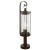 CORNWALL Post Light 1L; Antique Brown Finish; Clear Acrylic Shade