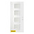 34 In. x 80 In. Evelyn Satin Opaque 4-Lite Prefinished White Left-Hand Inswing Steel Entry Door