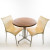 Nardi Bistro set - 2 x Regina Chairs (Butter Creme); 1 x 30 Round Werzalit Top in  Pinie Design  and Aluminum Base