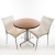 Nardi Bistro set - 2 x Regina Chairs (White); 1 x 30 Round Werzalit Top in  Pinie Design  and Aluminum Base