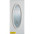 Geometric Zinc Oval Lite White 32 In. x 80 In. Steel Entry Door - Right Inswing