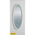 Geometric Patina Oval Lite 2-Panel White 36 In. x 80 In. Steel Entry Door - Right Inswing