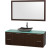 Amare 60 In. Vanity in Espresso with Glass Vanity Top in Aqua and Black Granite Sink