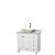 Acclaim 36 In. Single Vanity in White with Top in Carrara White with Bone Sink and No Mirror