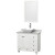 Acclaim 36 In. Single Vanity in White with Top in Carrara White with White Sink and Mirror