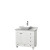 Acclaim 36 In. Single Vanity in White with Top in Carrara White with White Sink and No Mirror