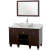 Premiere 48 In. Vanity in Espresso with Marble Vanity Top in Carrara White with Sink and Mirror