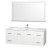 Centra 60 In. Vanity in White with Marble Vanity Top in Carrara White and Undermount Sink