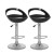 B-301-BAD Open Back Adjustable Bar Stool in Black Gloss; set of 2