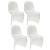 B-511-BAD Continuous Form Dining Chair in White Gloss; set of 4
