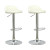 DPU-516-B Low Profile Adjustable Barstool in White Leatherette; set of 2