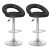 B-507-UPD Round Open Back Adjustable Bar Stool in Black Leatherette; set of 2