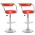 B-157-UPD Open Back Adjustable Bar Stool in Red Leatherette; set of 2