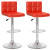 B-457-UPD High Back Adjustable Bar Stool in Red Leatherette; set of 2