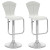 B-212-VPD Tapered full Back Adjustable Bar Stool in White Leatherette; set of 2