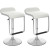 B-612-VPD Adjustable Bar Stool with Footrest in White Leatherette; set of 2